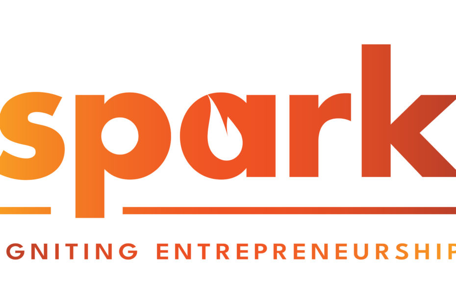spark logo with a white flame cutout of the lower-case "a"